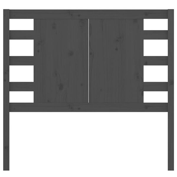 vidaXL Wezgłowie łóżka, szare, 106x4x100 cm, lite drewno sosnowe