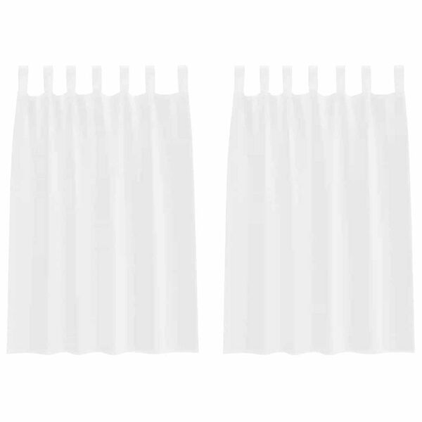 vidaXL Firany Voile z zasłonami 2 pcs Biały 140 x 140 cm Poliester