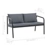 vidaXL 2-osobowa sofa ogrodowa z poduszkami, aluminium, szara