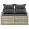 vidaXL Sofa Ogrodowa z poduszką Jasnoszary 121 x 62 x 69cm polirattan