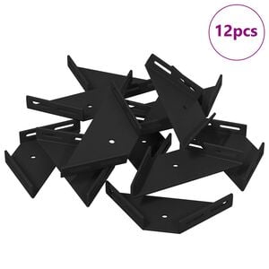 vidaXL Uchwyt narożny 12 Czarny 138,5 x 50,5 x 16 mm Żelazo