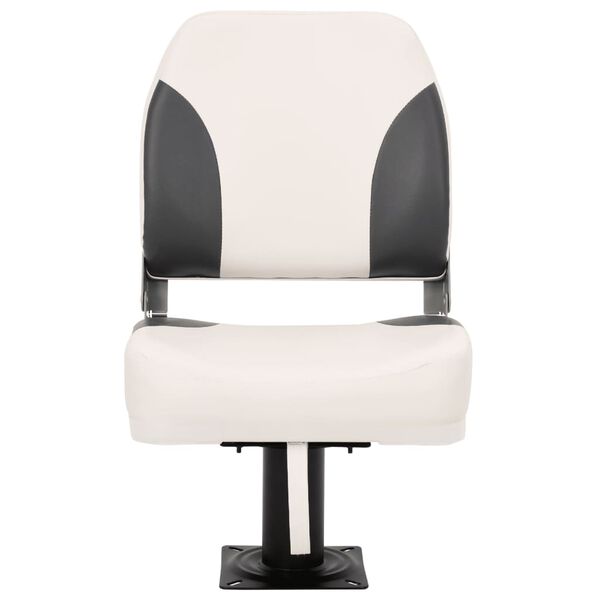 vidaXL Składane siedzisko do łodzi, 1 zestaw, z niskim oparciem i pasem