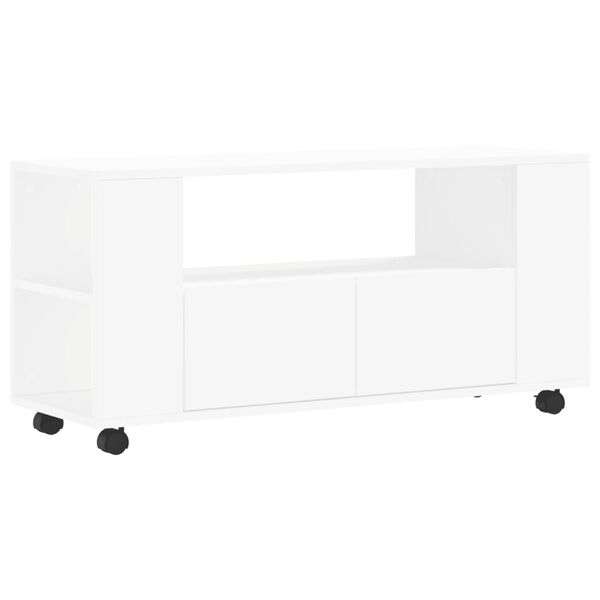 vidaXL Szafka pod TV, biała, 102x34,5x43 cm, materiał drewnopochodny