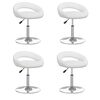 vidaXL Obrotowe krzesła stołowe, 4 szt., białe, obite sztuczną sk&oacute;rą