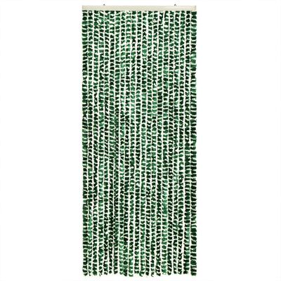 vidaXL Zasłona przeciwko owadom, zielono-biała, 100x200 cm, szenil