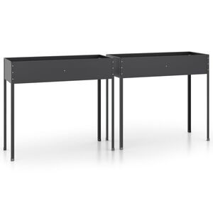 vidaXL Donice ogrodowe, 2 szt., antracytowe, stal galwanizowana