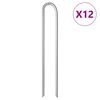 vidaXL Śledzie do namiotu, 12 szt., kształt U, 37 cm, &Oslash;10 mm, stal