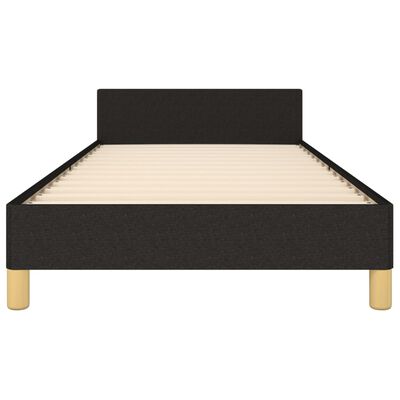 vidaXL Rama łóżka z zagłówkiem, czarna, 90x200 cm, obita tkaniną