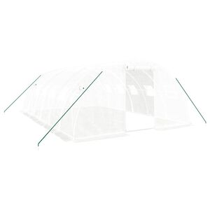 vidaXL Szklarnia ze stalową ramą, biała, 24 m&sup2;, 6x4x2 m