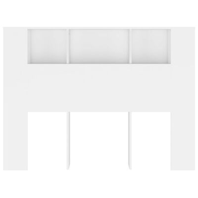 vidaXL Wezgłowie łóżka z półkami, białe, 140x18,5x104,5 cm