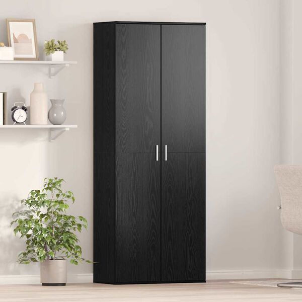 vidaXL Highboard Czarny Dąb 70 x 33.5 x 180 cm Materiał drewnopochodny