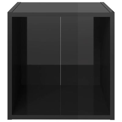 vidaXL Szafka pod TV, wysoki połysk, czarna, 37x35x37 cm, płyta