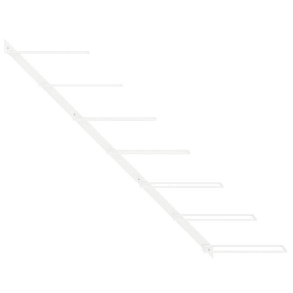 vidaXL Ścienny uchwyt na 7 butelek wina, biały, metalowy