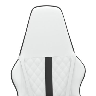 vidaXL Fotel gamingowy, biało-czarny, sztuczna skóra