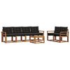 vidaXL Zestaw sof na zewnątrz z poduszką 7 pcs Naturalny i czarny