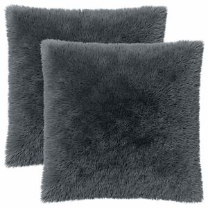 vidaXL Poduszka z poduszką HEERLEN 2 szt. antracytowy Fleece PV