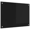 vidaXL Panel kuchenny Czarny 70 x 50 cm szkło hartowane