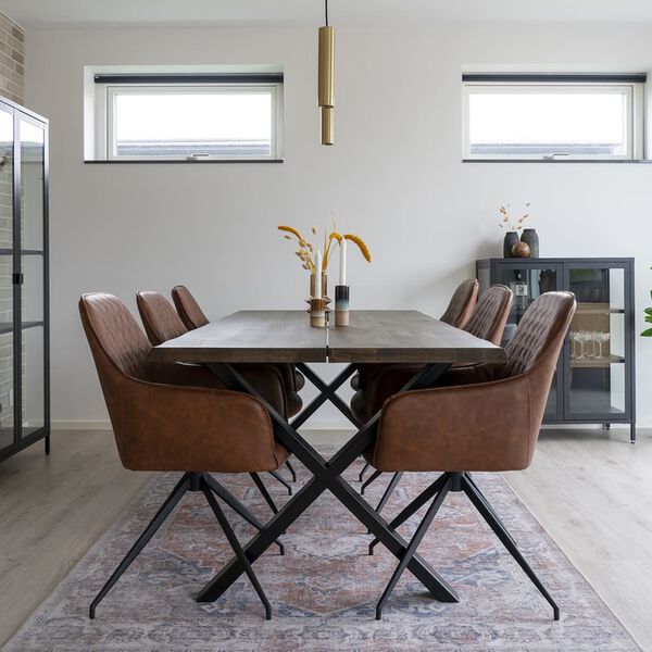 House Nordic Obrotowe krzesło stołowe Ava, brązowe