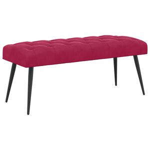 vidaXL Ławka z guzikami Czerwone wino 110 x 40 x 46 cm Welur
