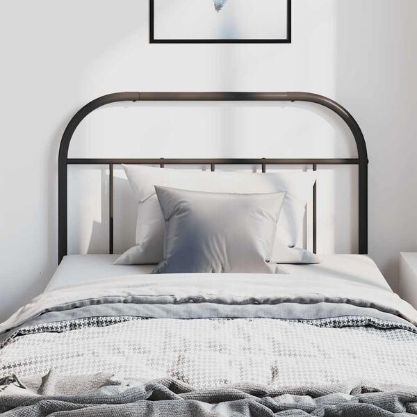 vidaXL Metalowe wezgłowie, czarne, 100 cm