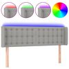 vidaXL Zagłówek do łóżka z LED, jasnoszary, 147x16x78/88 cm, tkanina