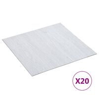 vidaXL Samoprzylepne panele podłogowe, 20 szt., PVC, 1,86 m², białe