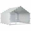 vidaXL Kurnik z dachem srebrny 200 x 200 x 150 cm Stal ocynkowana