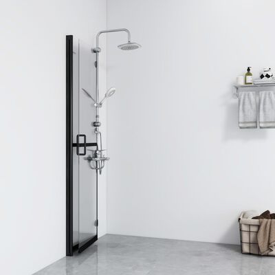 vidaXL Składana ścianka prysznicowa, przezroczyste szkło, 90x190 cm