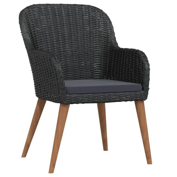 vidaXL 9-częściowy zestaw mebli ogrodowych z poduszkami, czarny