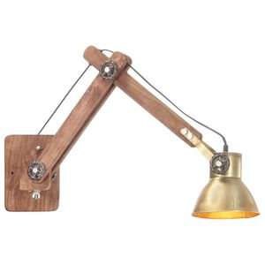 vidaXL Lampa ścienna w industrialnym stylu, mosiężna, okrągła, E27
