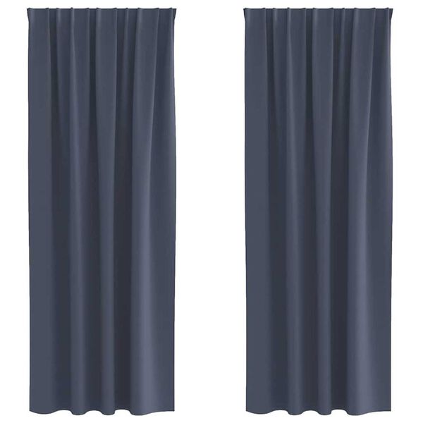 vidaXL Firany blackout z k&oacute;łkami 2 pcs Antracyt 245 x 140 cm Poliester