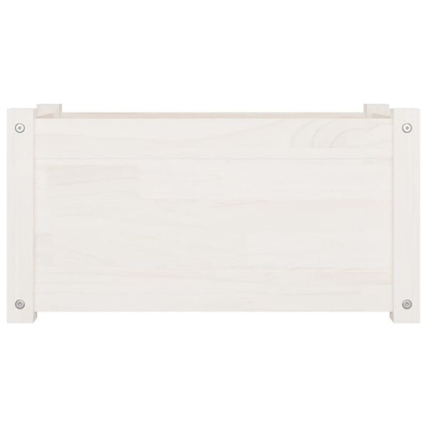 vidaXL Donice ogrodowe, 2 szt., białe, 60x31x31 cm, drewno sosnowe