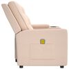 vidaXL Rozkładany fotel masujący z uchwytem, 2-os., kremowy