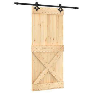 vidaXL Drzwi przesuwne Naturalny i czarny 90 x 210 cm