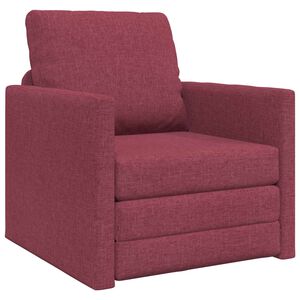 vidaXL Sofa Bed Czerwone wino 74 x 77 x 81 cm tkanina