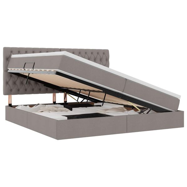 vidaXL Ł&oacute;żko z miejscem na przechowywanie i materacem 200 x 200 cm