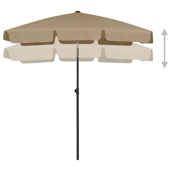 vidaXL Parasol plażowy, taupe, 180x120 cm