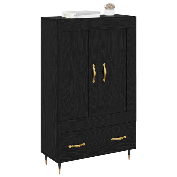vidaXL Highboard Czarny Dąb 69,5 x 31 x 115 cm Materiał drewnopochodny
