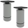 vidaXL N&oacute;żki meblowe Z regulacją 2 pcs Biały 64 x 64 x 100 mm PP