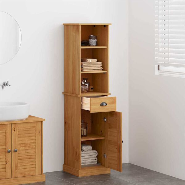 vidaXL Zestaw mebli łazienkowych VIGO 2 pcs Brązowy i Brązowy Miodowy