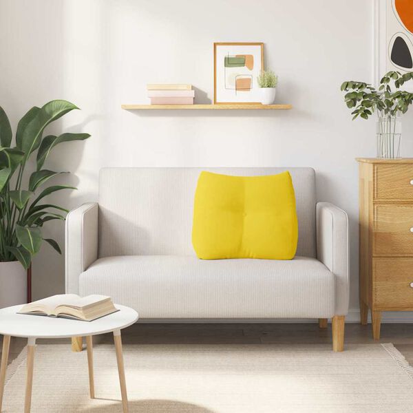 vidaXL Poduszka na plecy Jasnoż&oacute;łty 60 x 24 x 50 cm tkanina