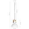 vidaXL Industrialna lampa wisząca, 25 W, biała, okrągła, 42 cm, E27