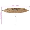 vidaXL Parasol ogrodowy z LED, 400 cm, taupe