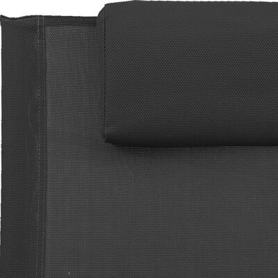 vidaXL Leżak z poduszką, stal i tworzywo textilene, czarny