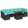 vidaXL Zestaw Sof na Ogr&oacute;d z przechowywaniem 8 pcs Czarny Polirattan