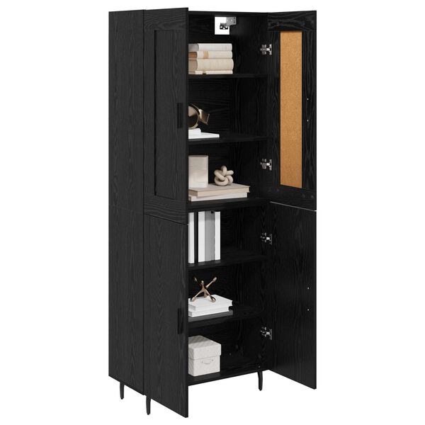 vidaXL Highboard 2 pcs Czarny Dąb Materiał drewnopochodny