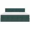 vidaXL Ł&oacute;żko z miejscem do przechowywania Ciemna zieleń 160 x 200 cm