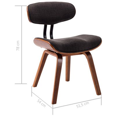 vidaXL Krzesła do jadalni, 4 szt., szare, gięte drewno i tkanina