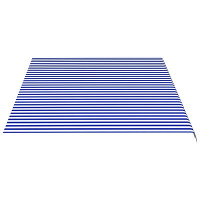 vidaXL Zapasowa tkanina na markizę, niebiesko-biała, 5 x 3,5 m