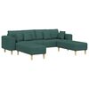 vidaXL Sofa z poduszką 3 pcs Ciemna zieleń tkanina